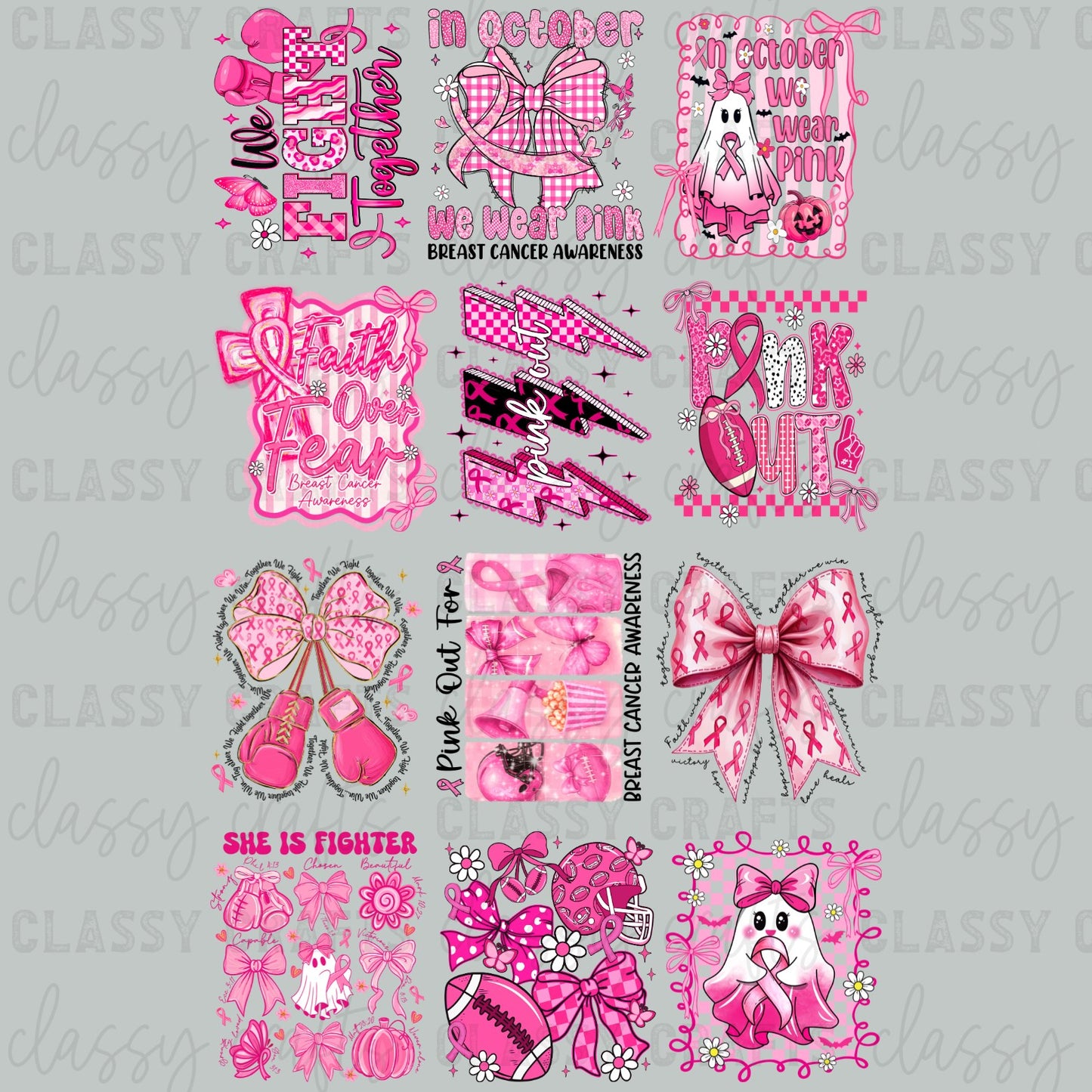 BREAST CANCER COQUETTE - 30x48 - PREMADE GANG SHEET