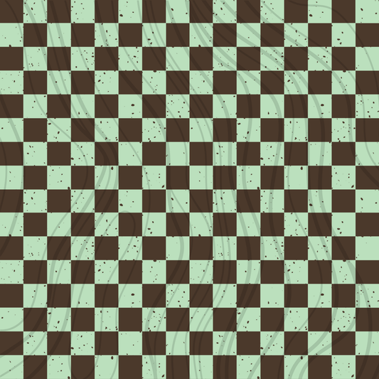 Mint Choc Chip Checker Seamless