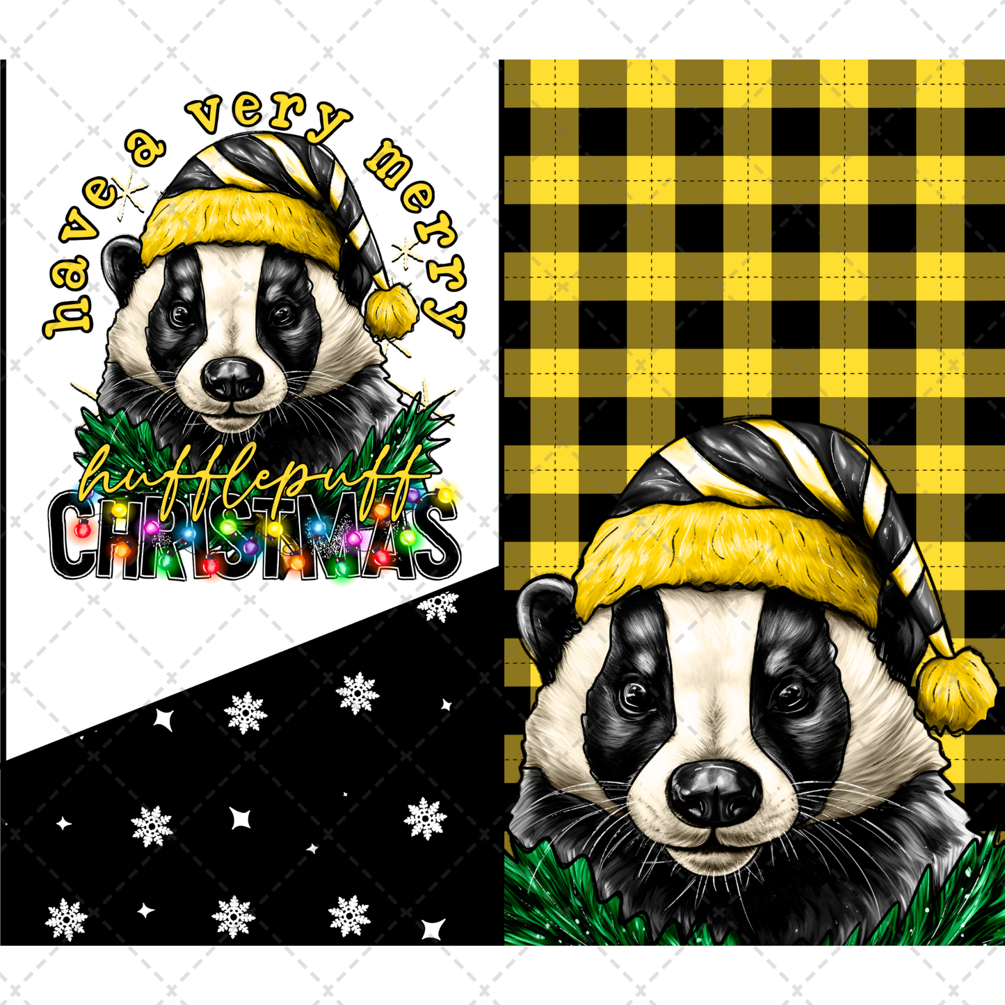 Hufflepuff Christmas Tumbler Transfer