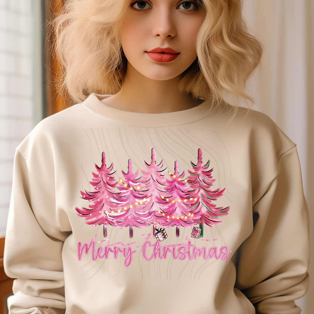 Pink Christmas Tree Transfer