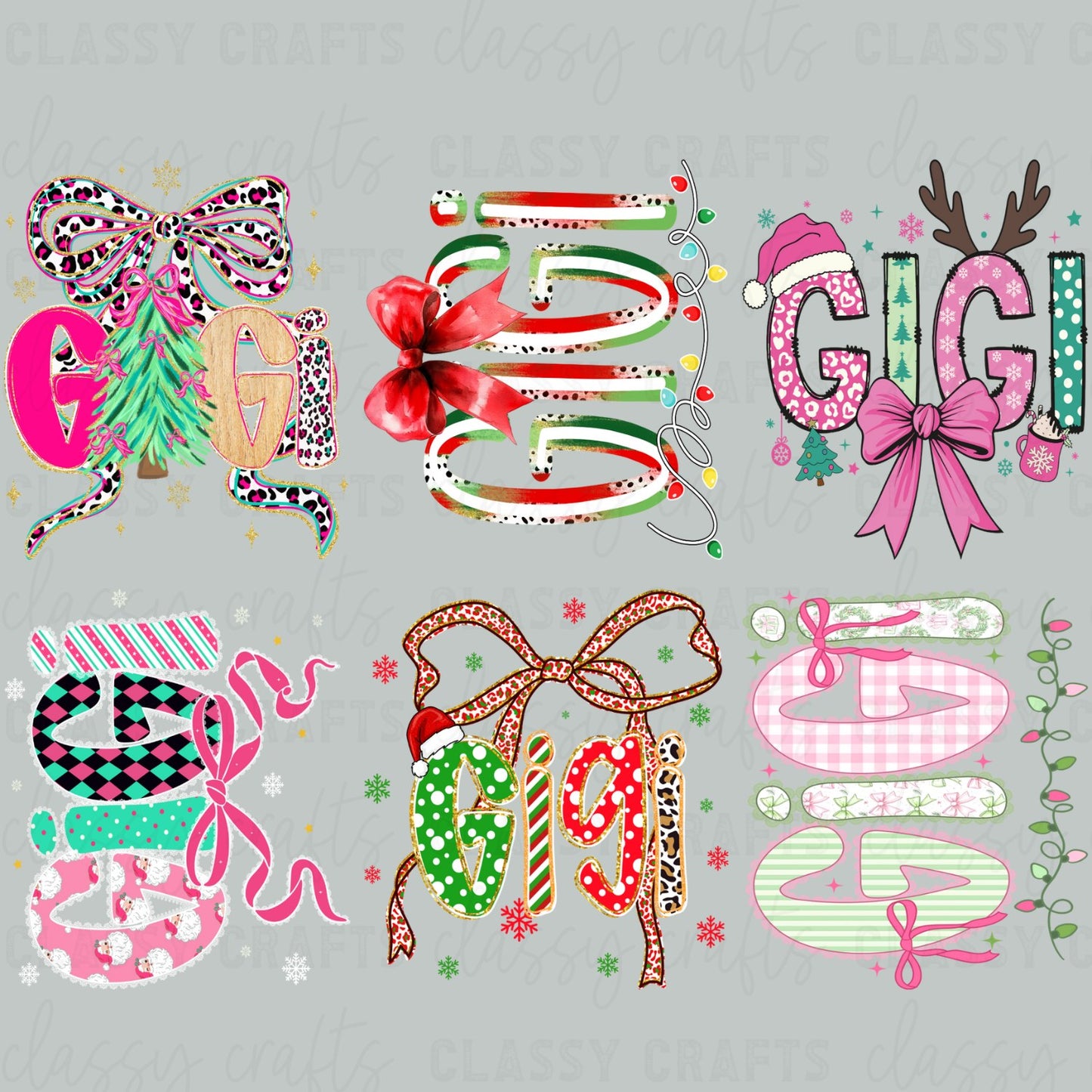 Gigi Christmas 30x24 - PREMADE GANG SHEET