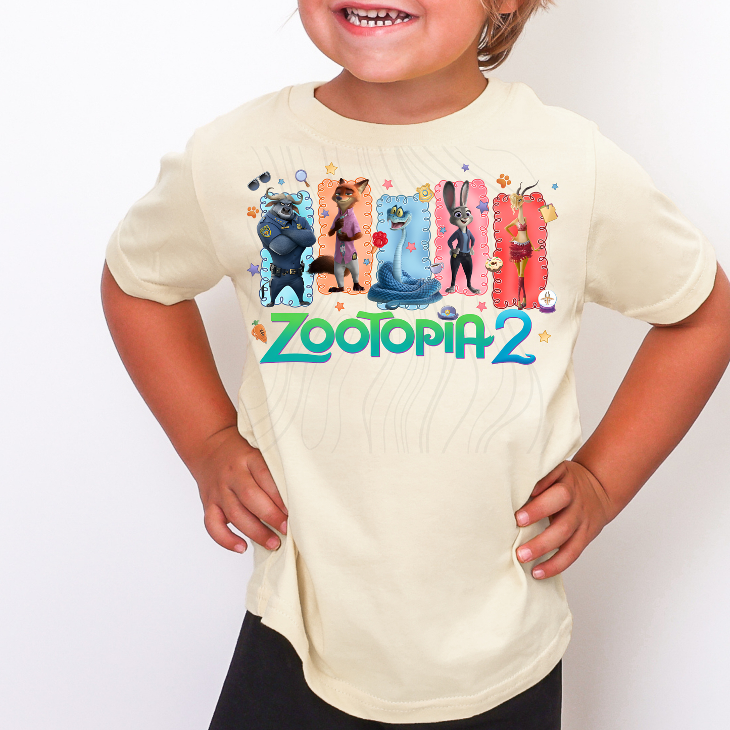 Colorful Zoo Collage Transfer