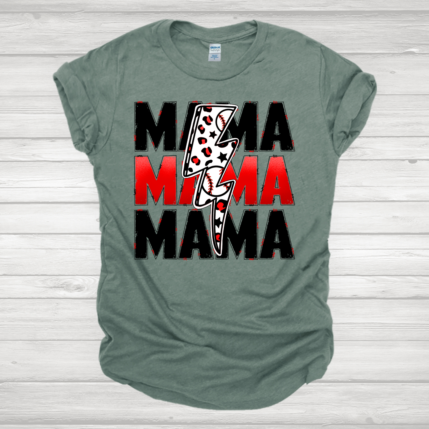 Baseball Mama Red Transfer