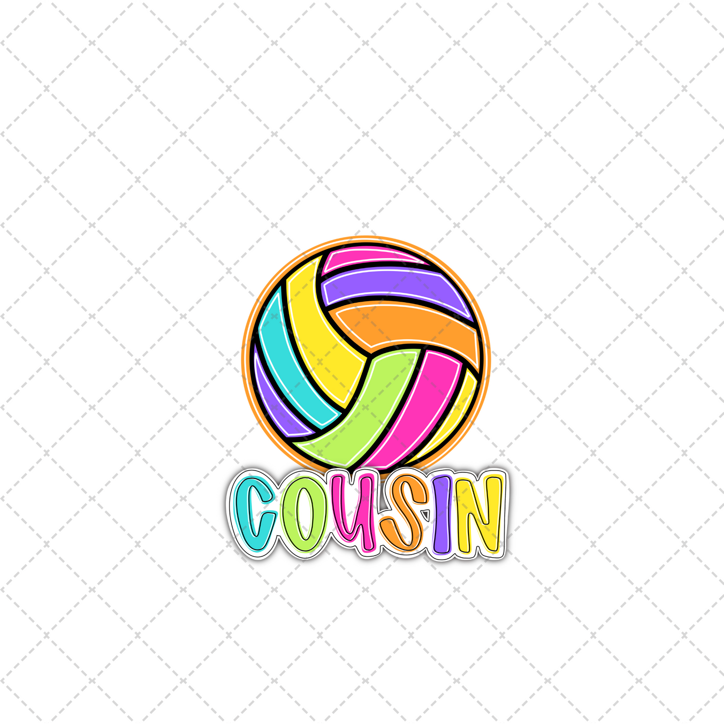 Bright Dotty Volleyball Cousin Transfer ** TWO PART* SOLD SEPARATELY**