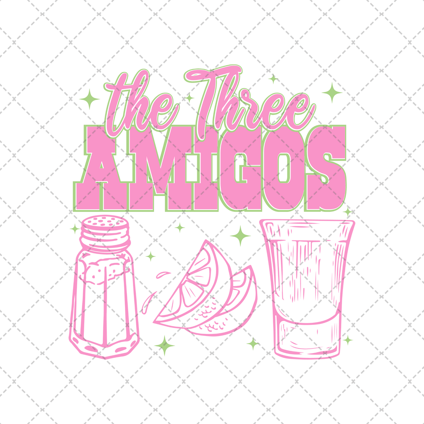 The Three Amigos Pink Transfer