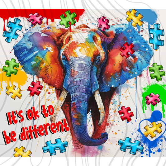 Autism Elephant Tumbler Wrap
