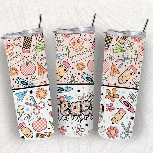 Teach And Inspire Tumbler Wrap Transfer