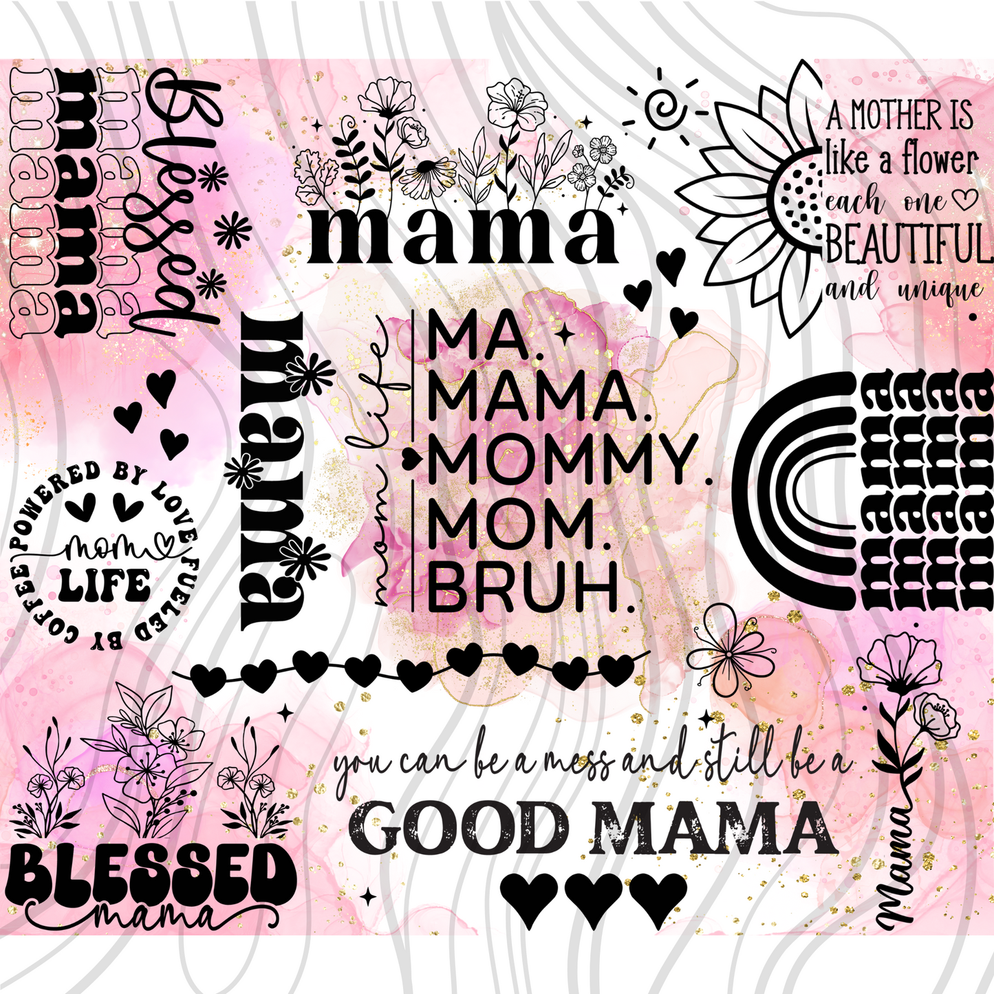 Blessed Mama Tumbler Wrap - Sublimation Transfer