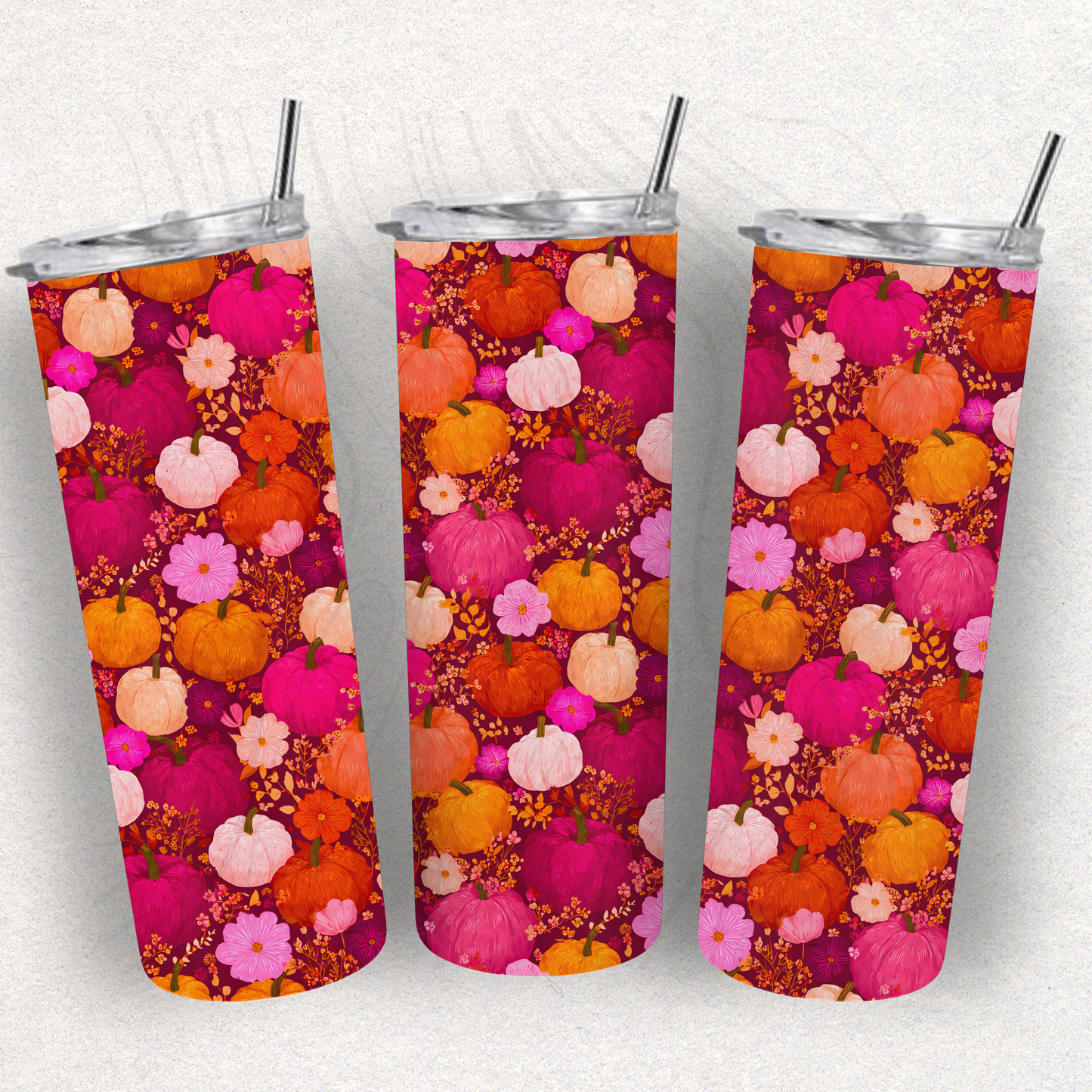 Pumpkins And Flowers Seamless Transfer