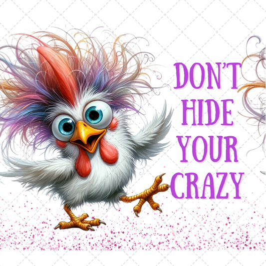 Don't Hide Your Crazy Tumbler Transfer