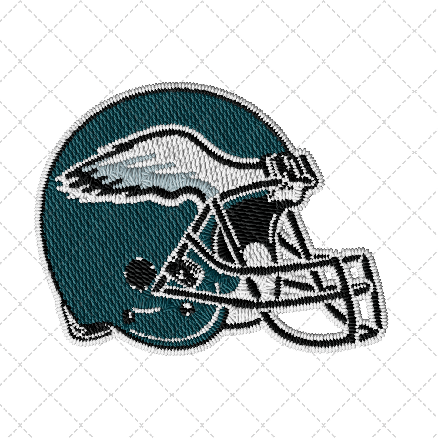 PE Faux Embroidery Helmet Transfer