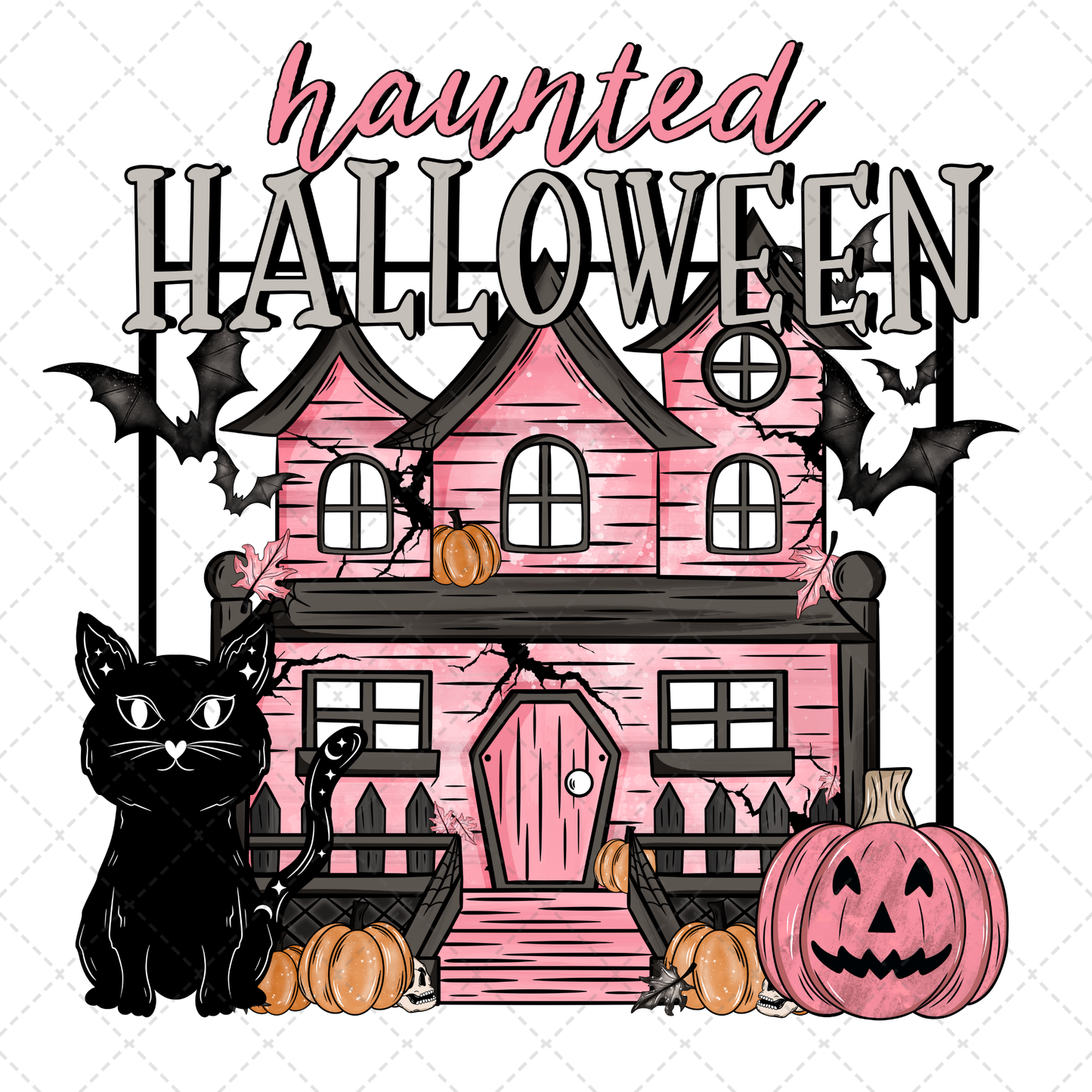 Haunted House Pink ** TWO PART* SOLD SEPARATELY** Transfer