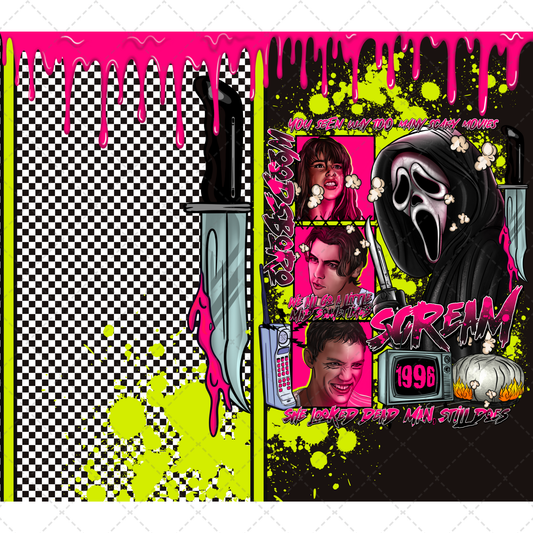 Scream Tumbler Wrap Black Background
