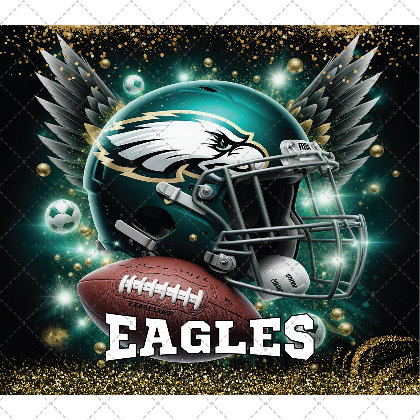 PE Football Tumbler Wrap - Sublimation Transfer