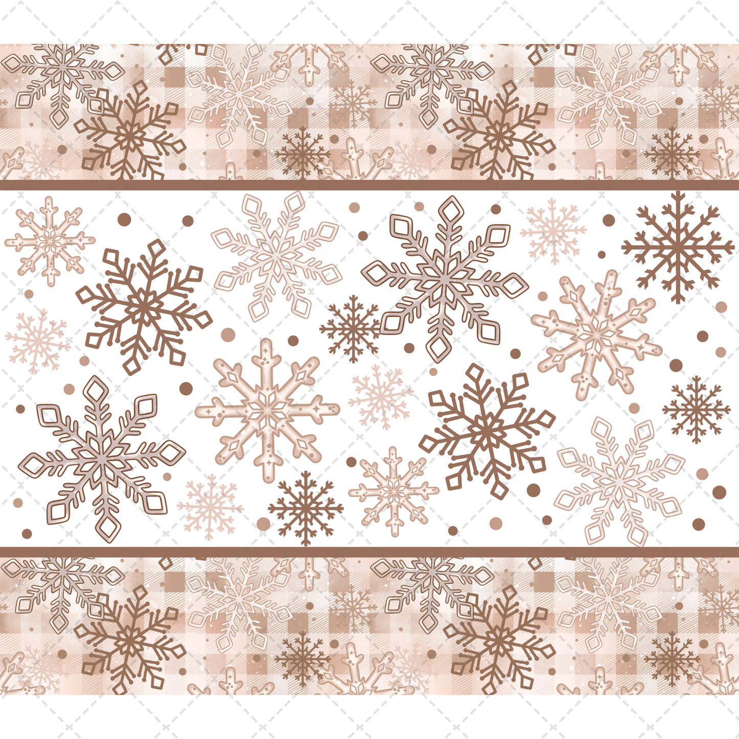 Tan Snowflake Tumbler Transfer
