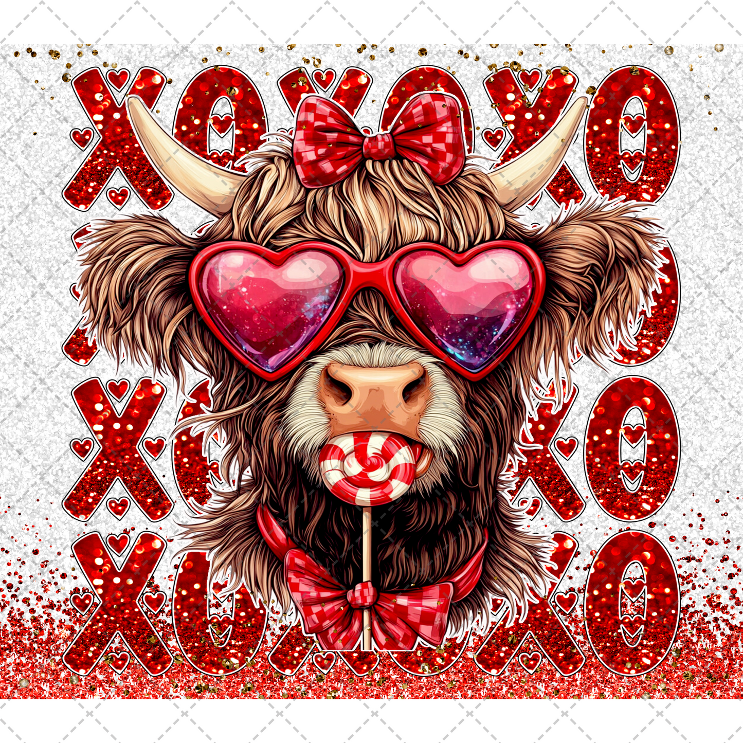 XOXO Cow Tumbler Wrap Transfer