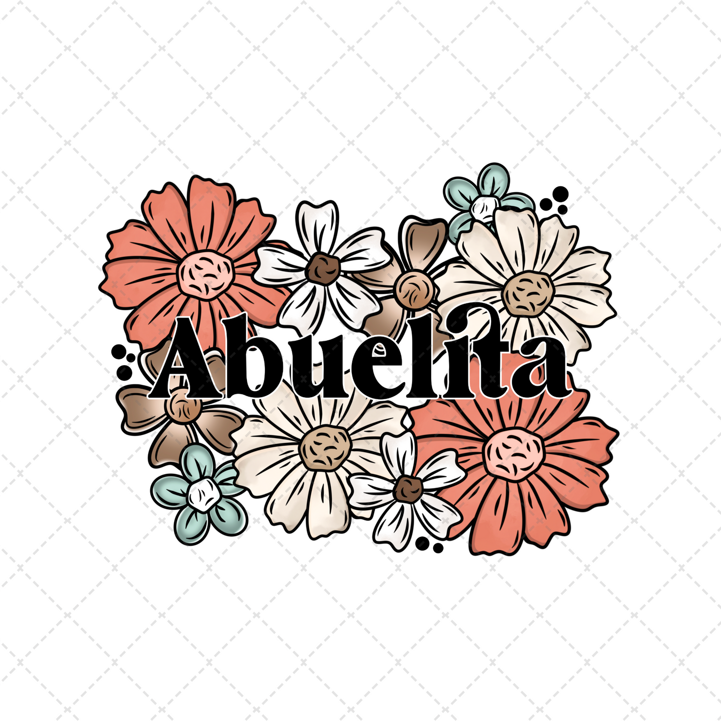 Abuelita Floral Transfer ** TWO PART* SOLD SEPARATELY**
