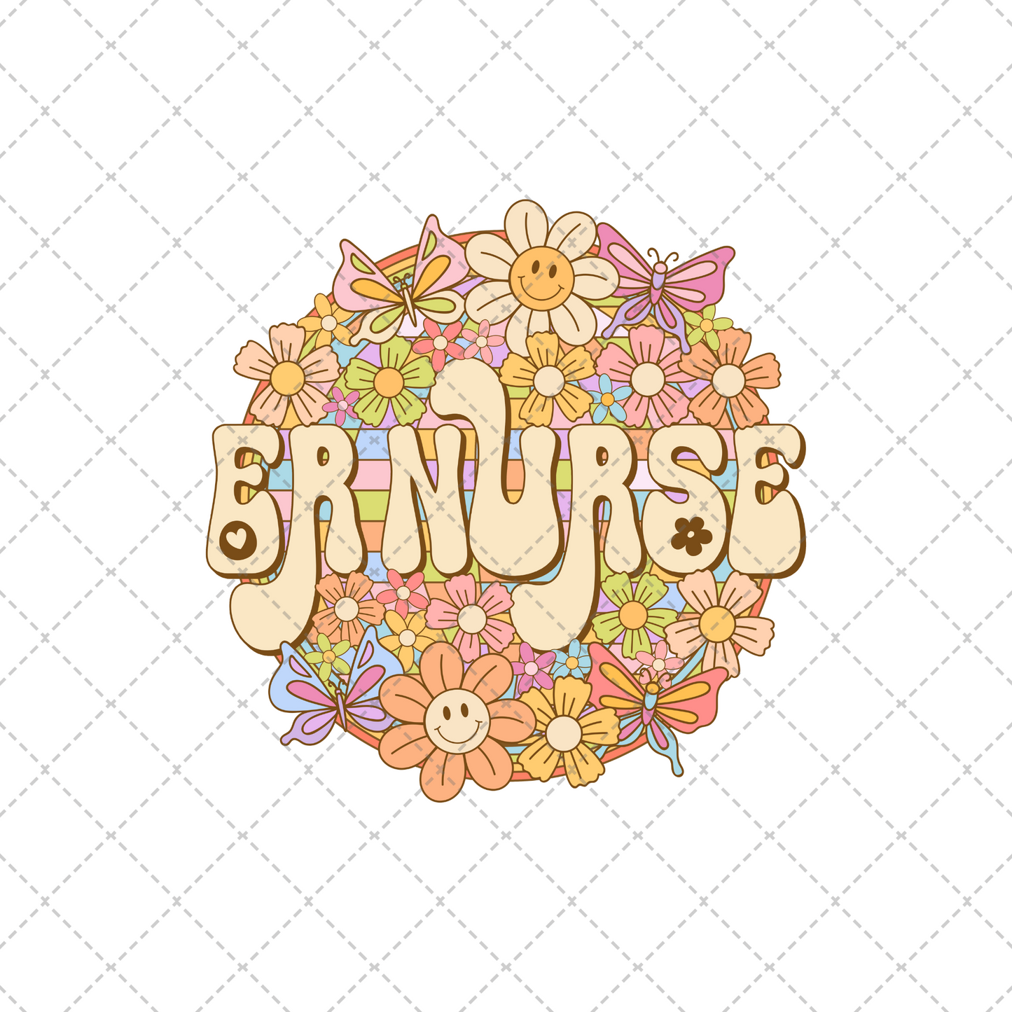 ER Pastel Floral Circle Transfer
