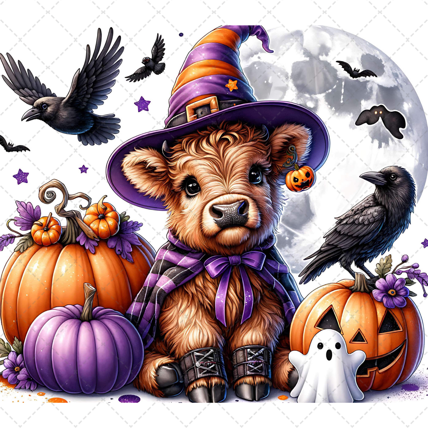 Halloween Cow Tumbler Transfer