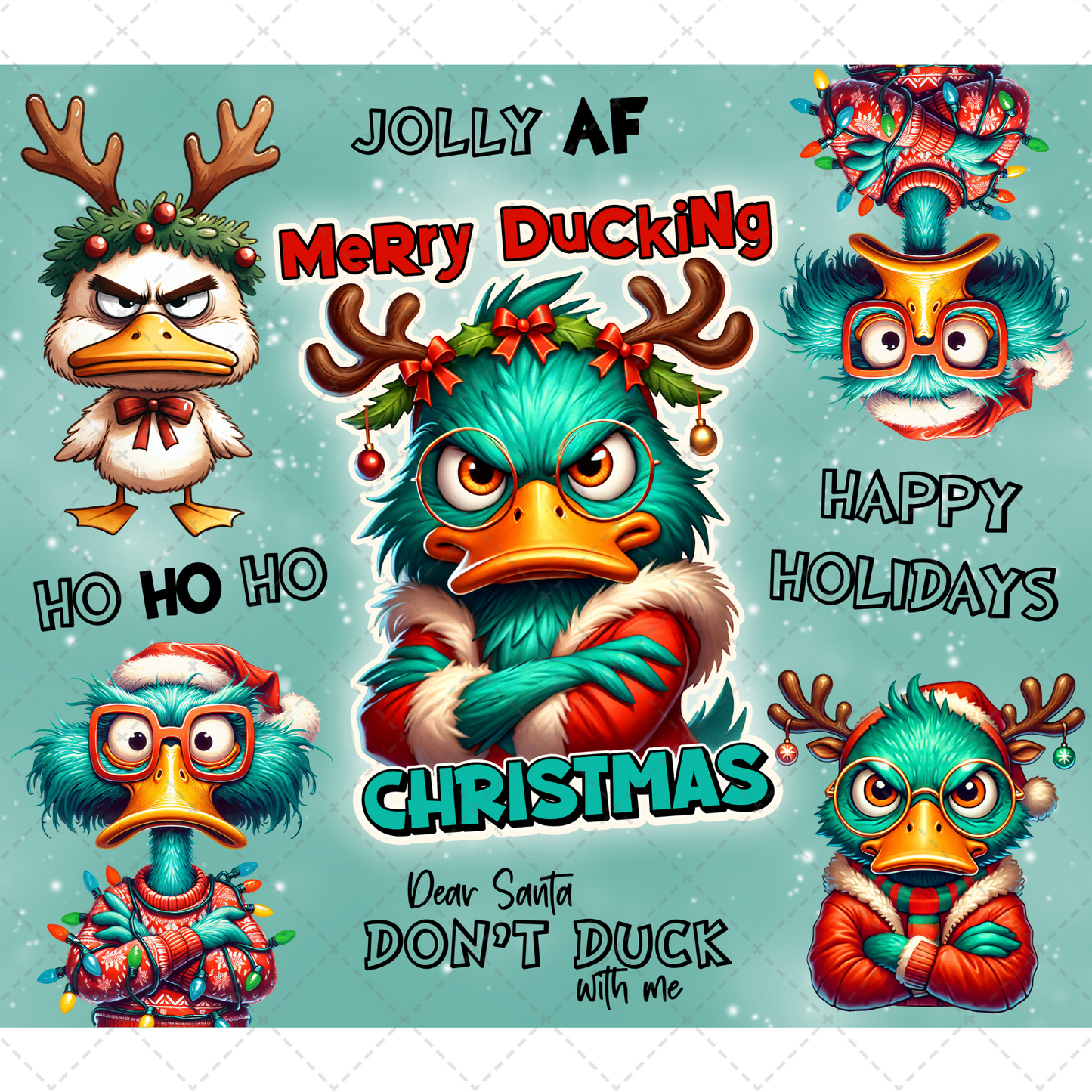 Merry Ducking Christmas Tumbler Transfer