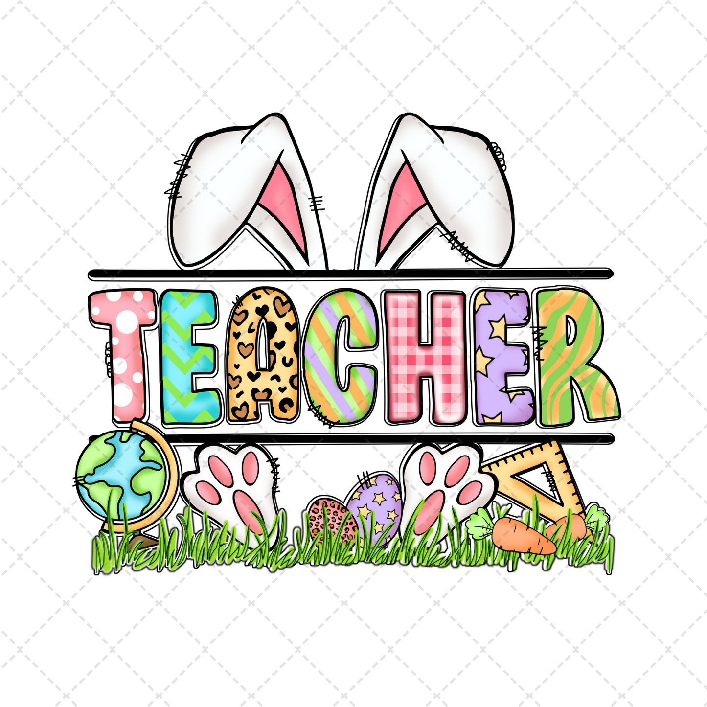 Teacher Easter Bunny Transfer