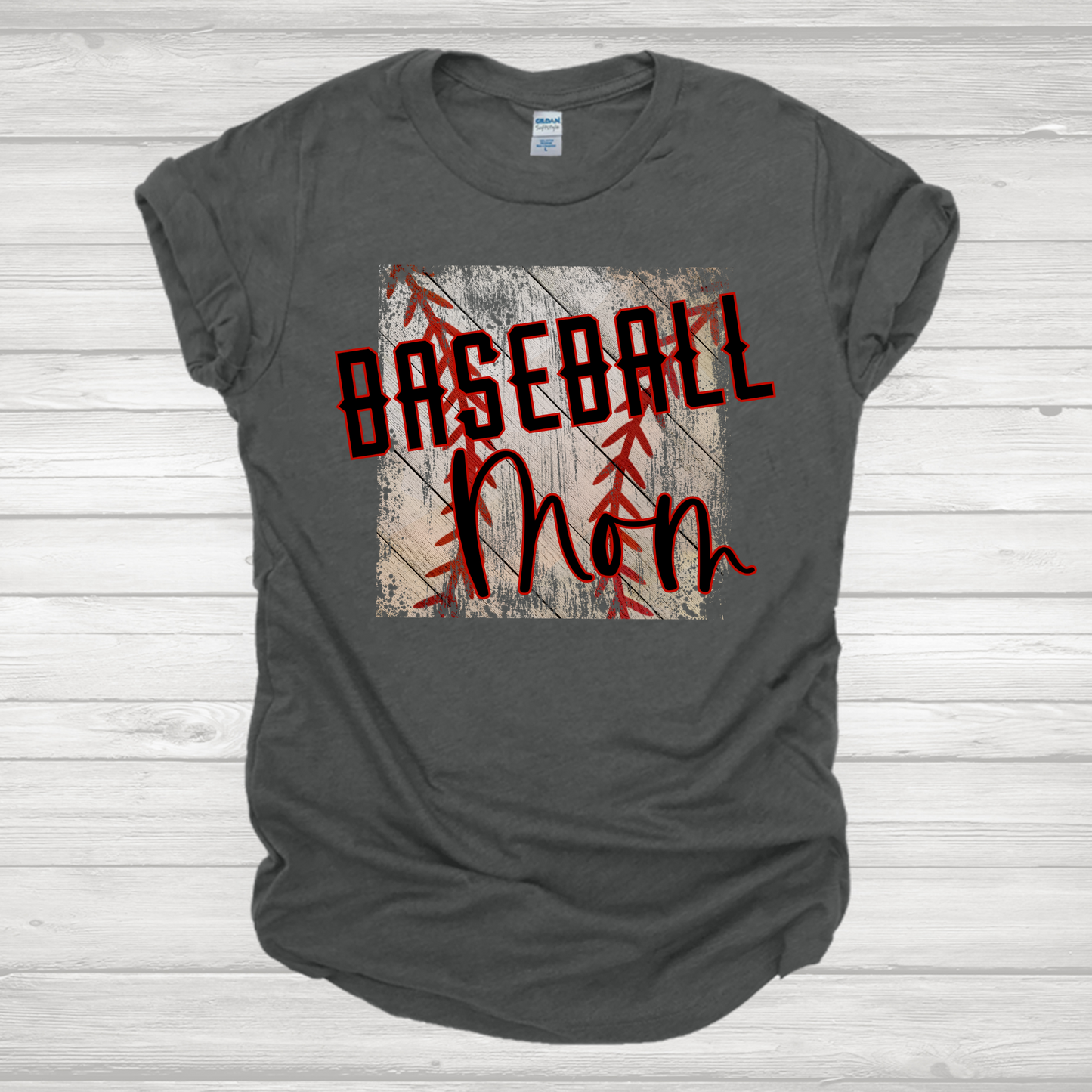 Baseball Mom Distressed Wood Transfer