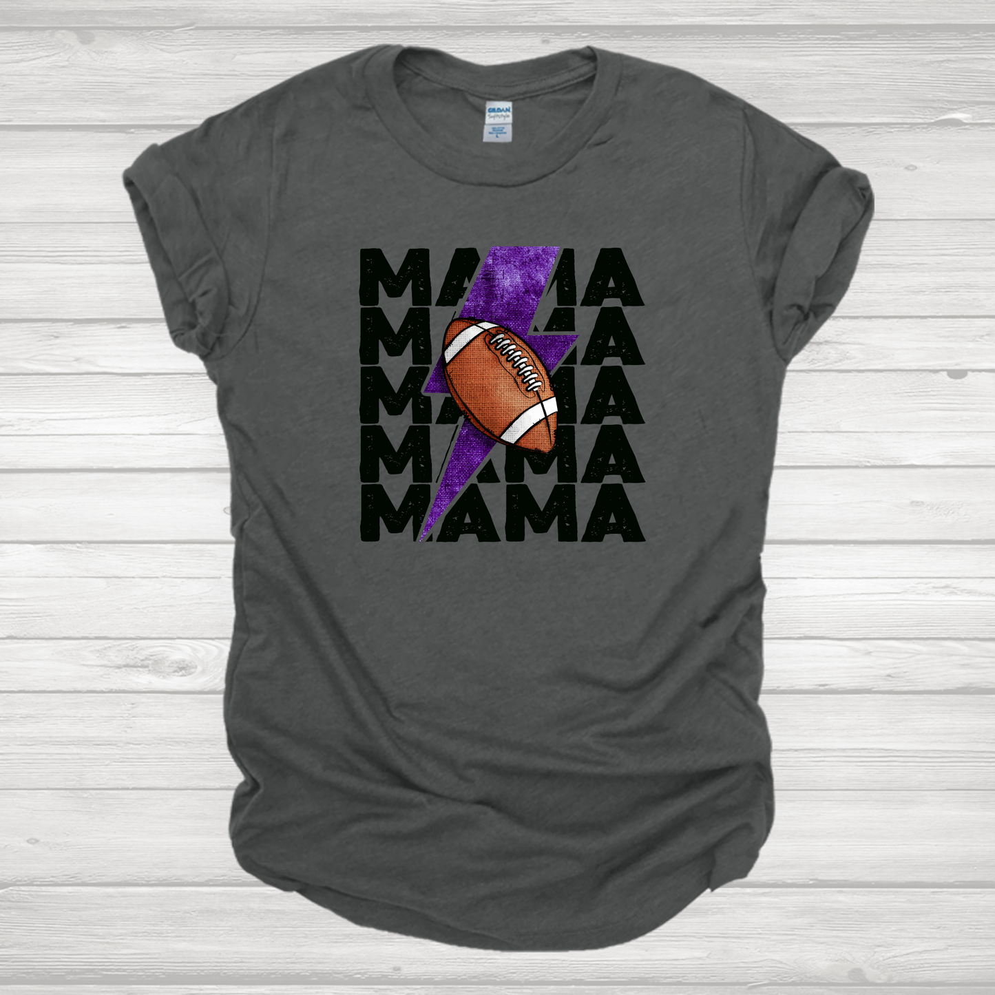 Football Mama Purple Bolt Transfer