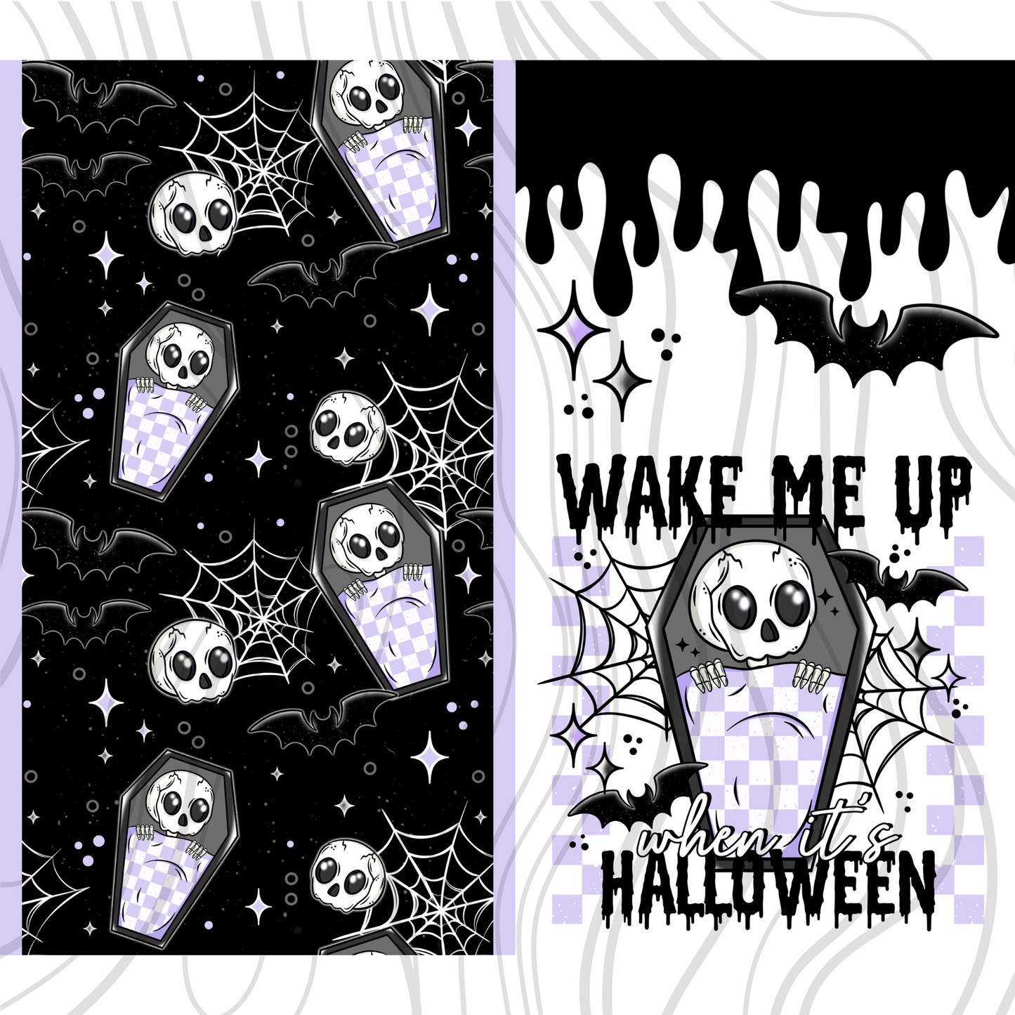 Wake Me Up When Its Halloween Tumbler Wrap Transfer