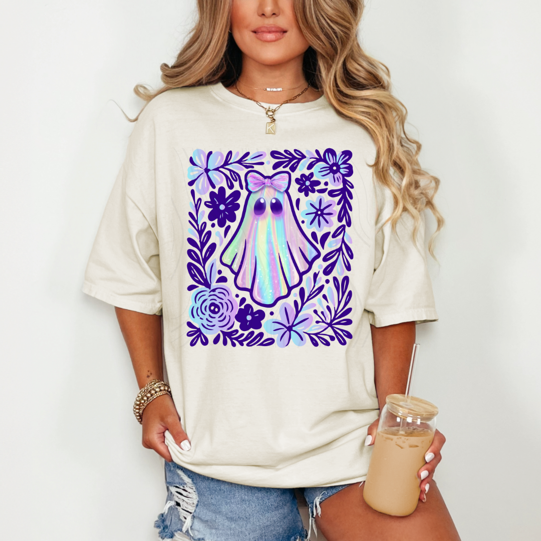 Iridescent Ghost Floral Transfer