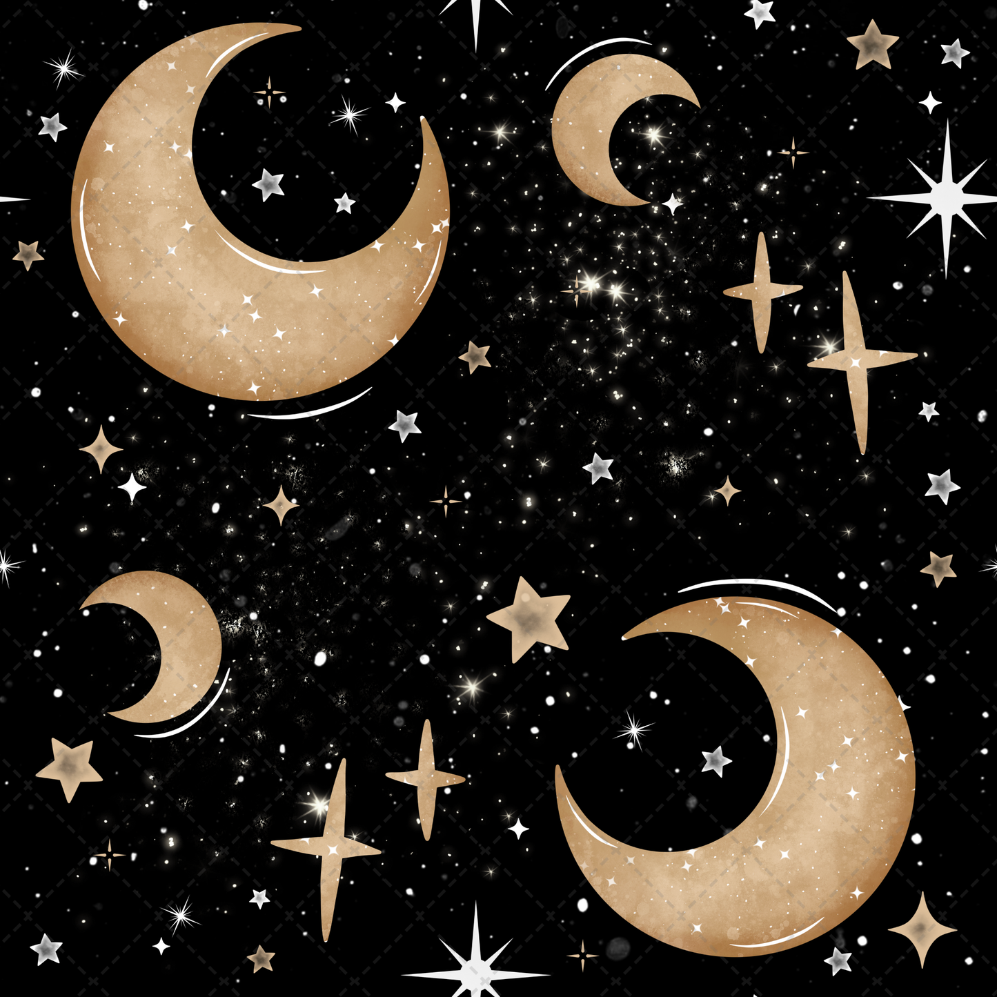 Gold And Black Moons Seamless