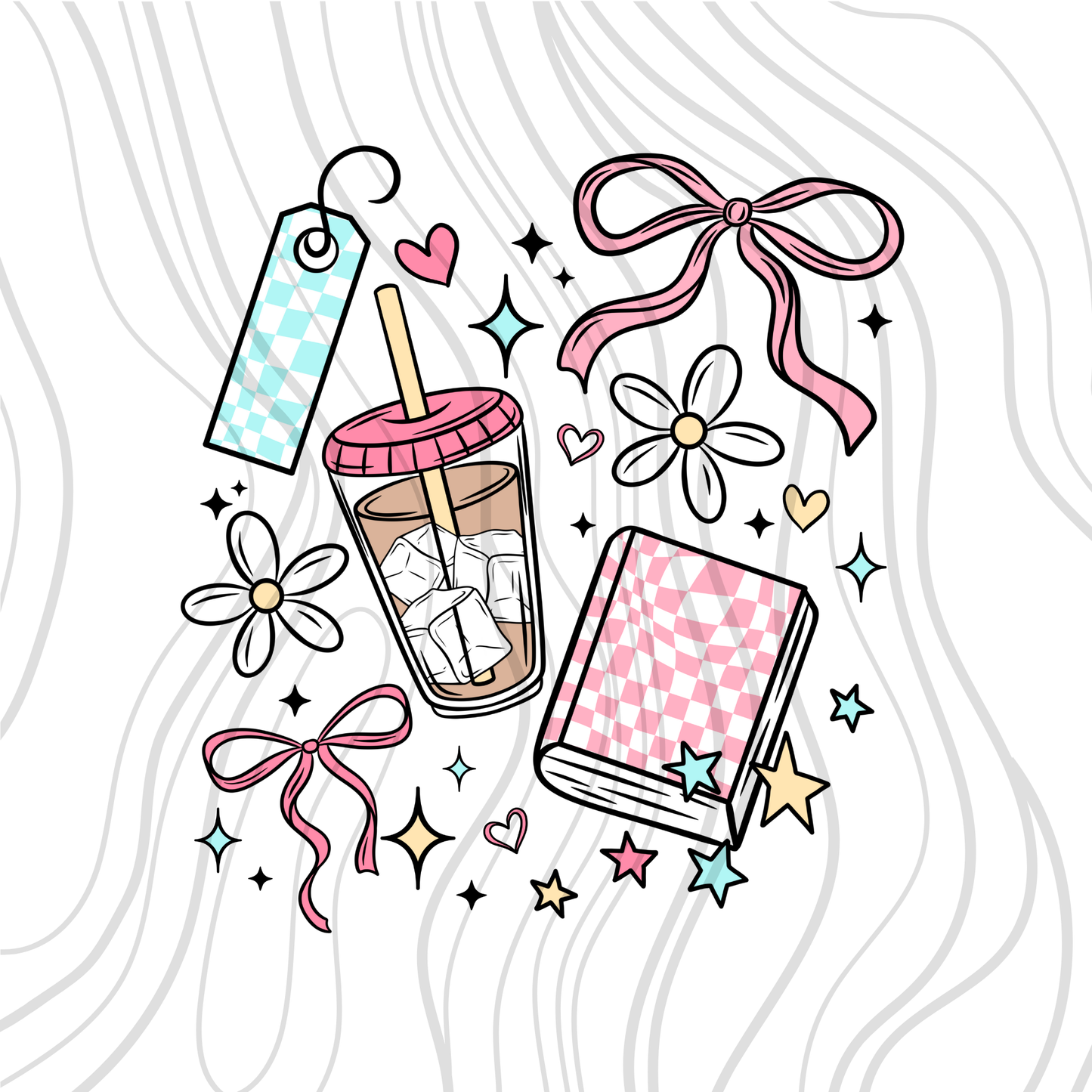 Girly Book Collage Transfer