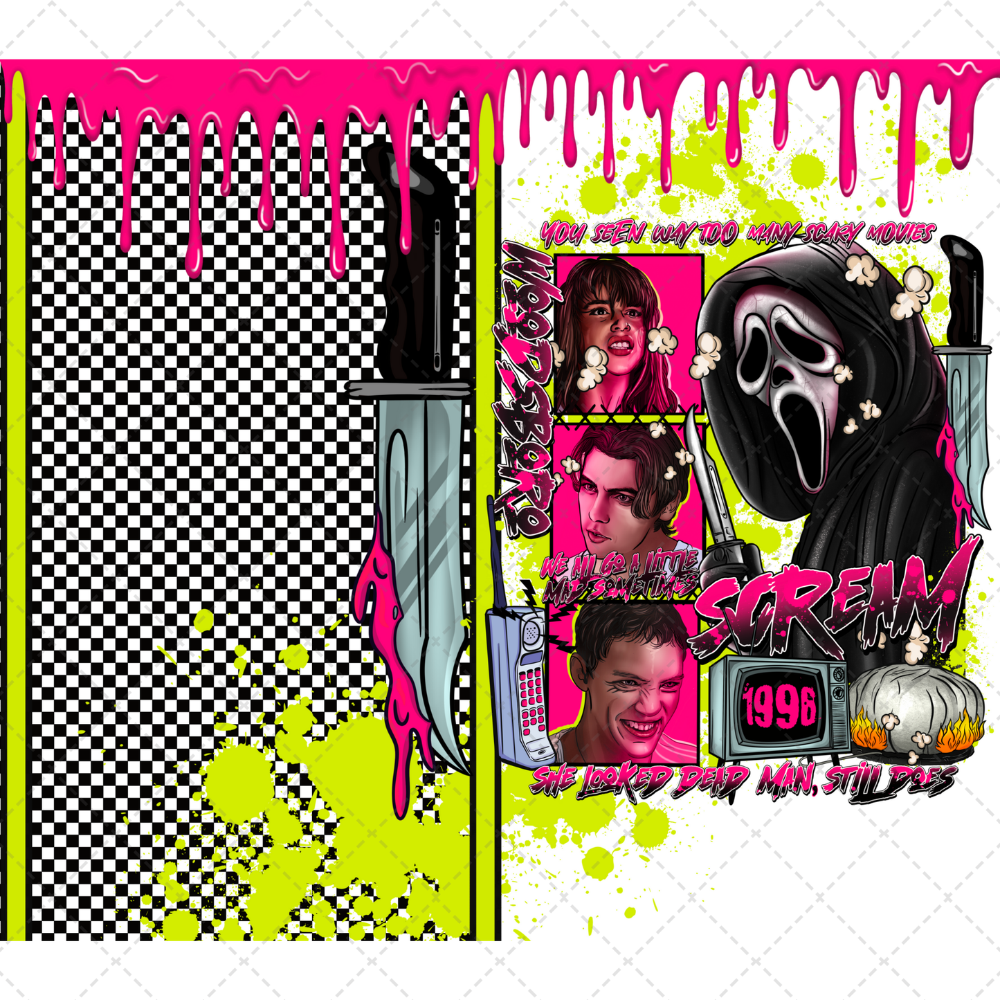 Scream Tumbler Wrap White Background