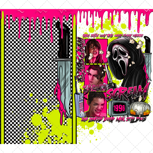 Scream Tumbler Wrap White Background