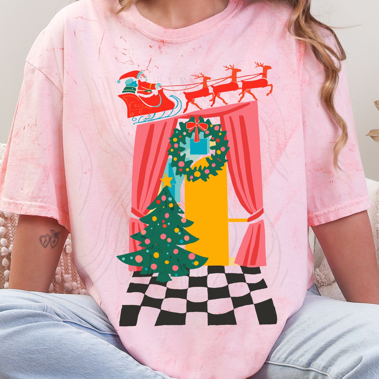 Christmas Scene Abstract Transfer