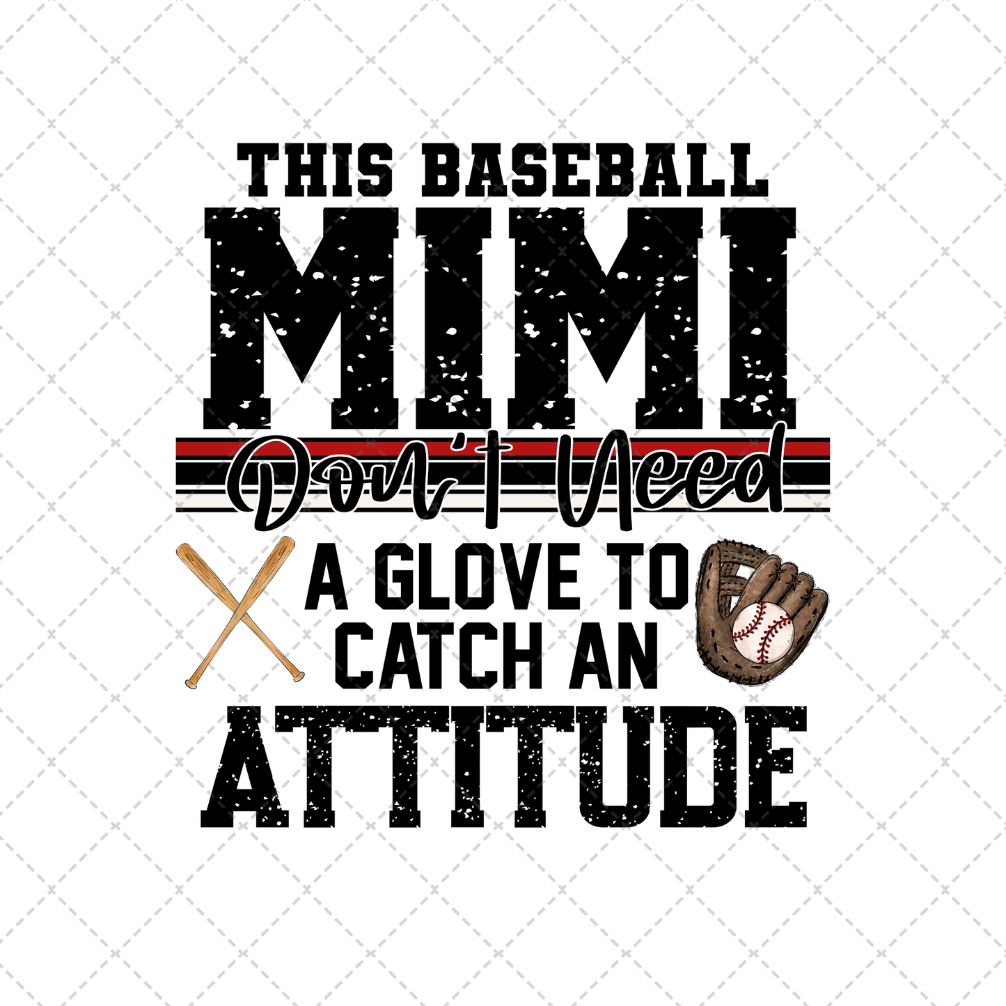 This Baseball Mimi Transfer ** TWO PART* SOLD SEPARATELY**