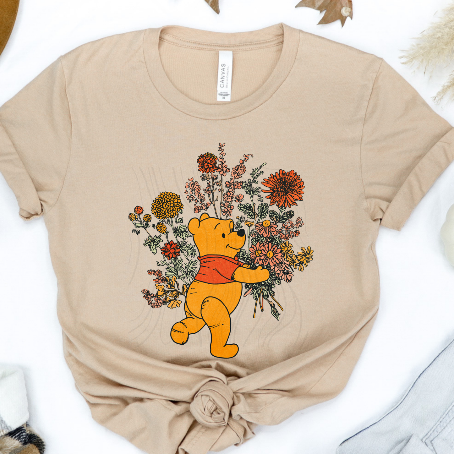 P Bear Floral Transfer