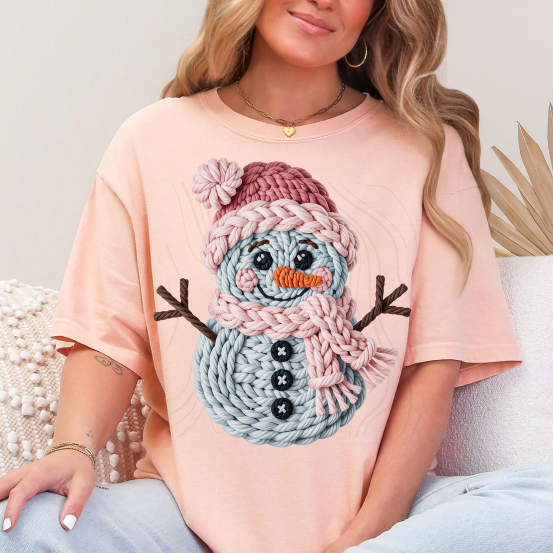 Snowman Faux Yarn Transfer