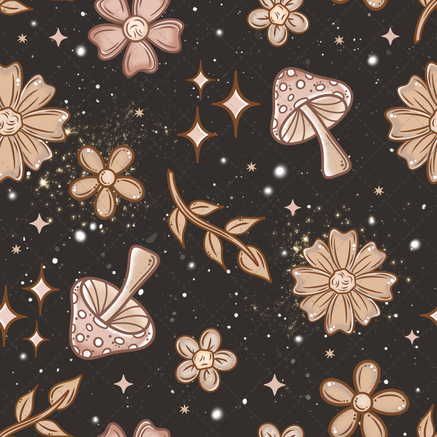 Floral Mushrooms Seamless