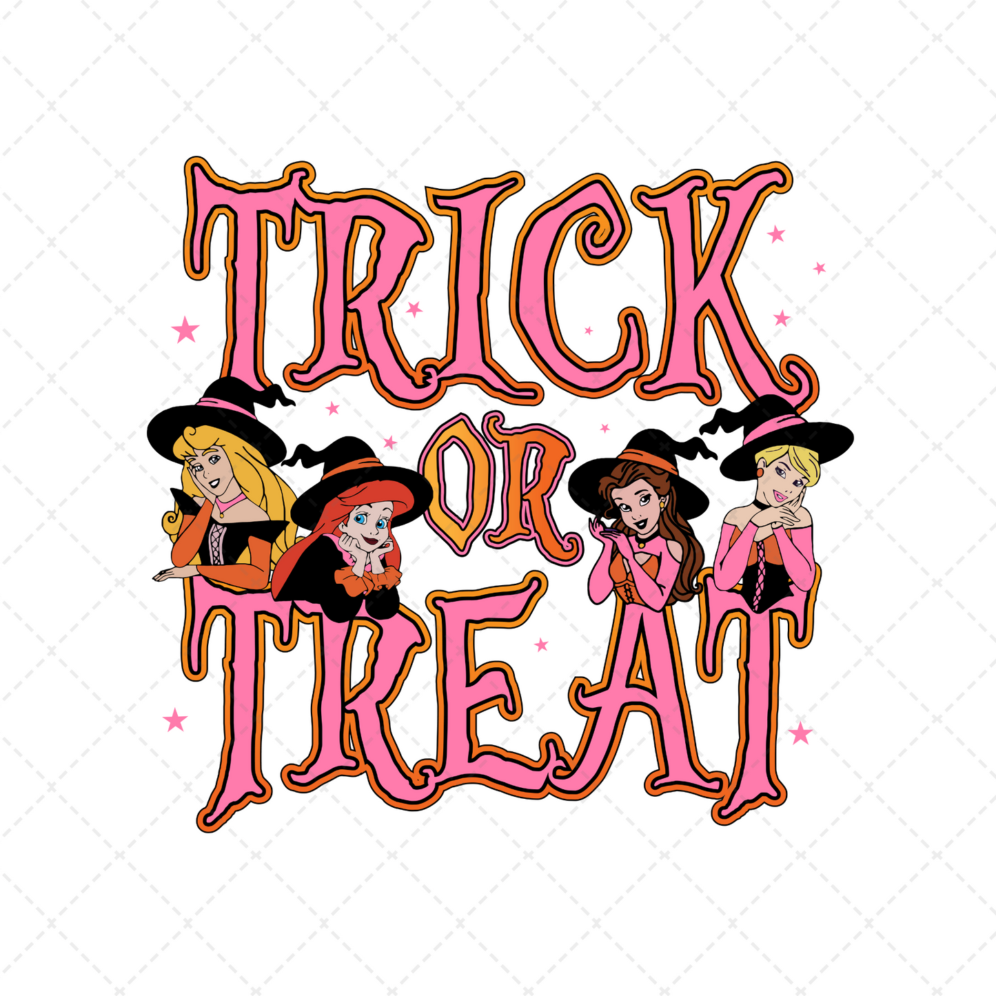 Princess Trick Or Treat Pink Transfer