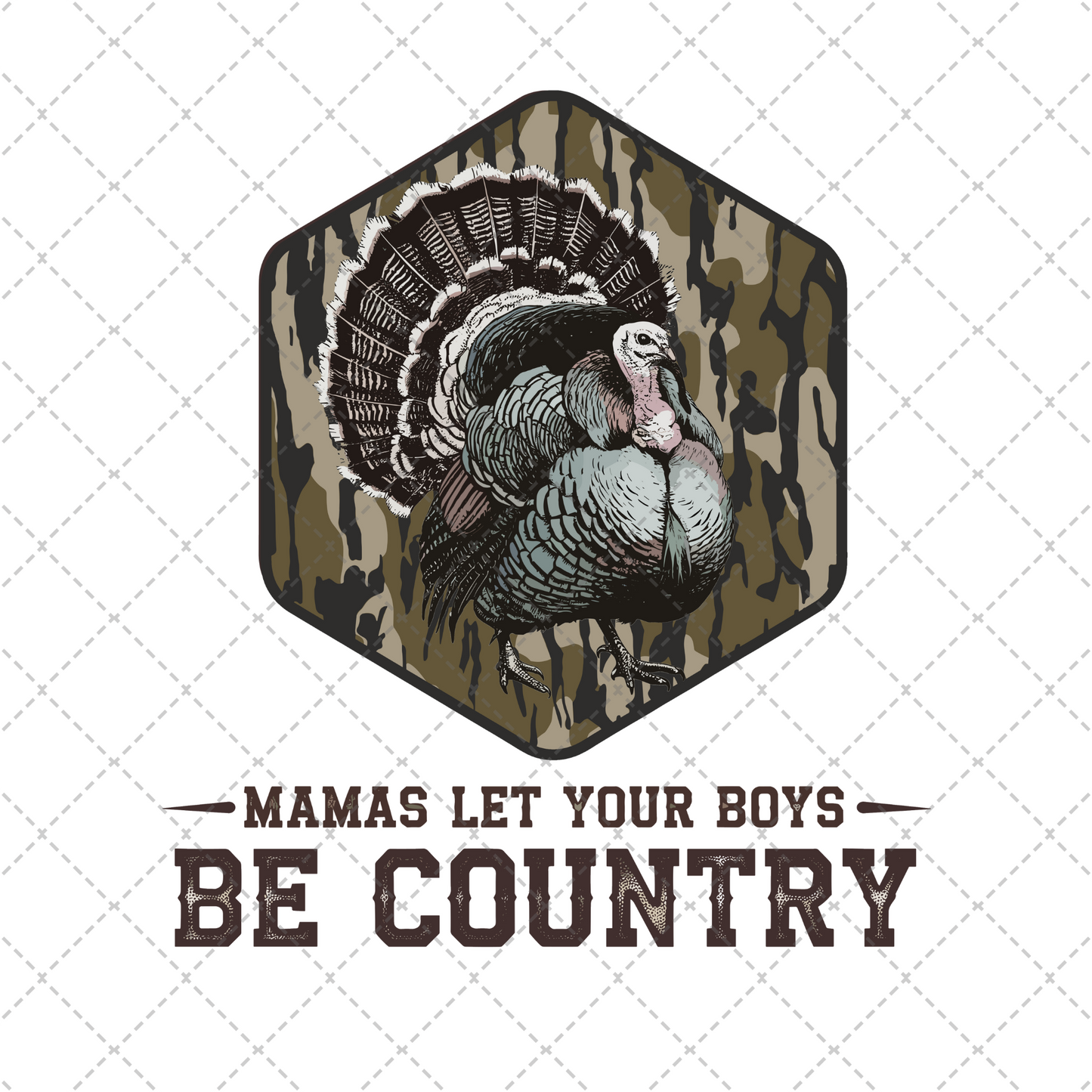 Mama Let Your Boys Be Country Turkey Transfer