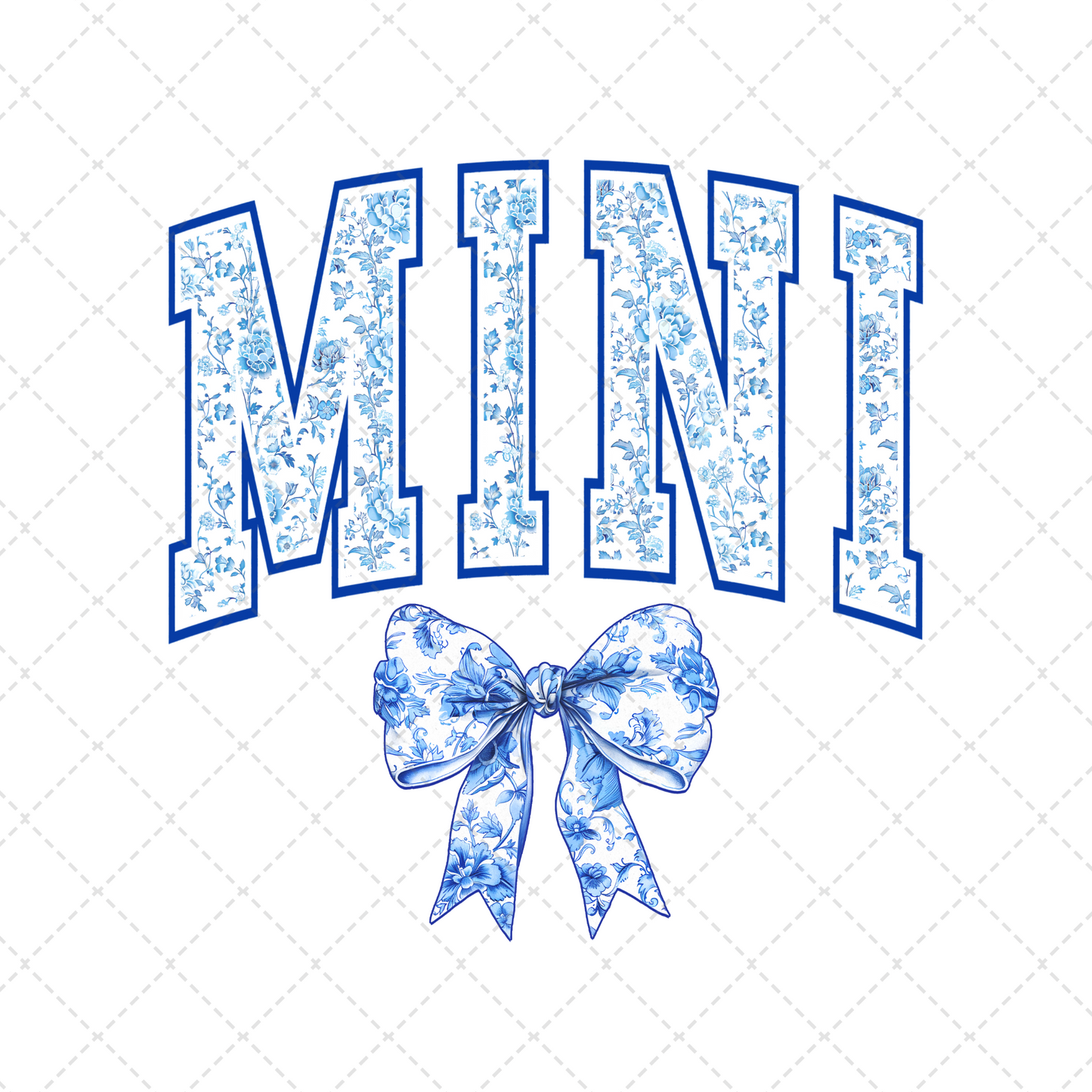 Mini Blue Floral Transfer