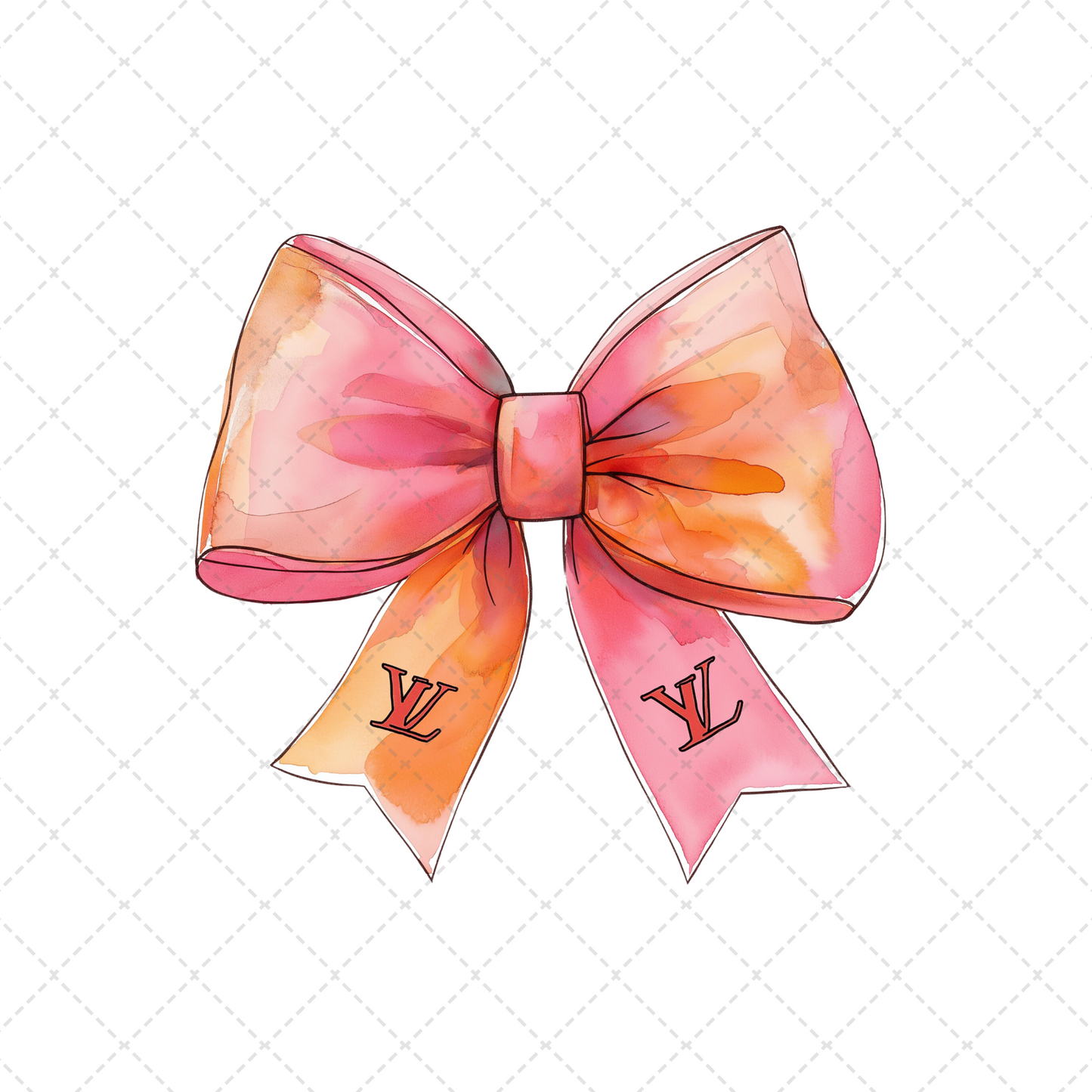 Preppy Pink Bow Transfer