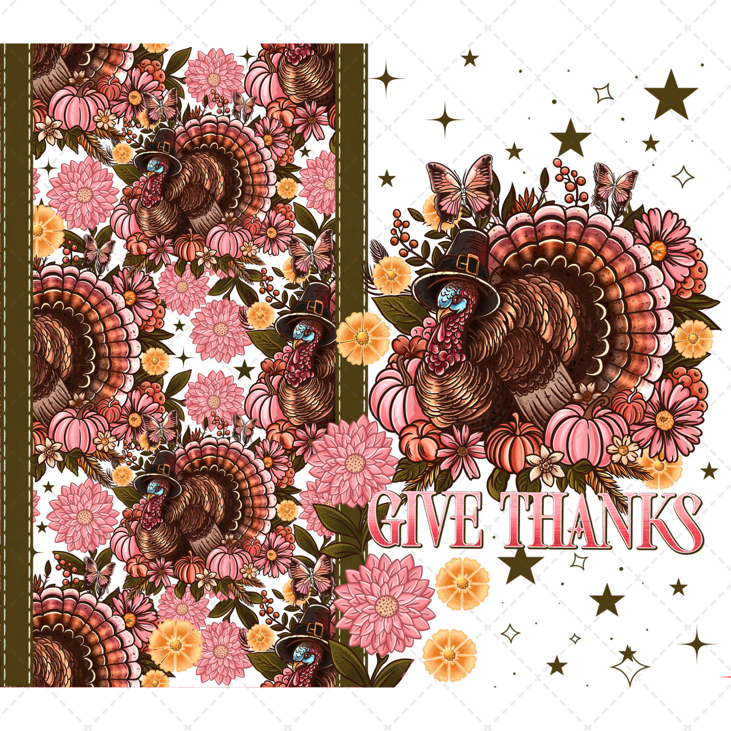 Give Thanks Turkey Tumbler Wrap