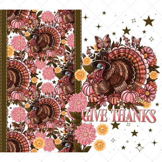 Give Thanks Turkey Tumbler Wrap