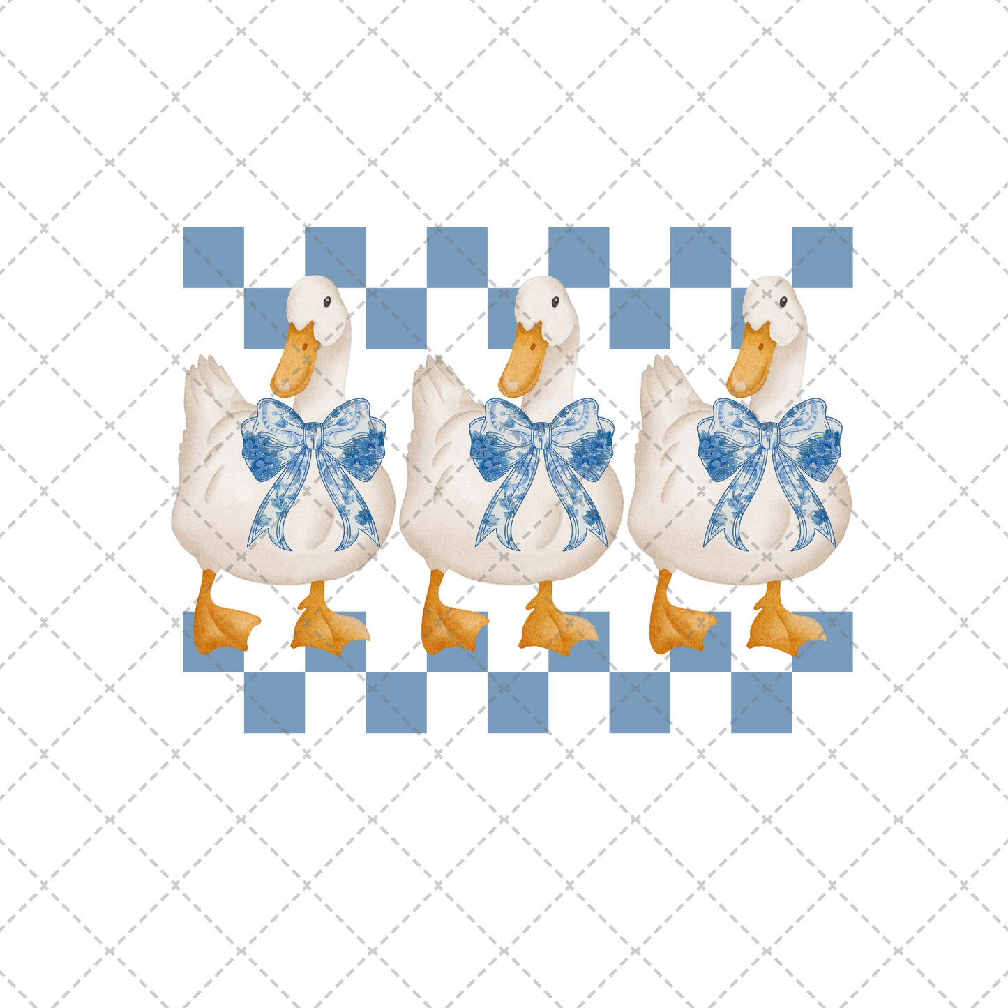 Goose Blue Checkered Transfer