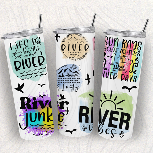 River Quotes Tumbler Wrap Transfer
