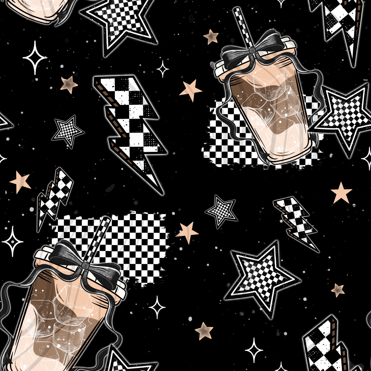 Iced Coffee And Black Seamless