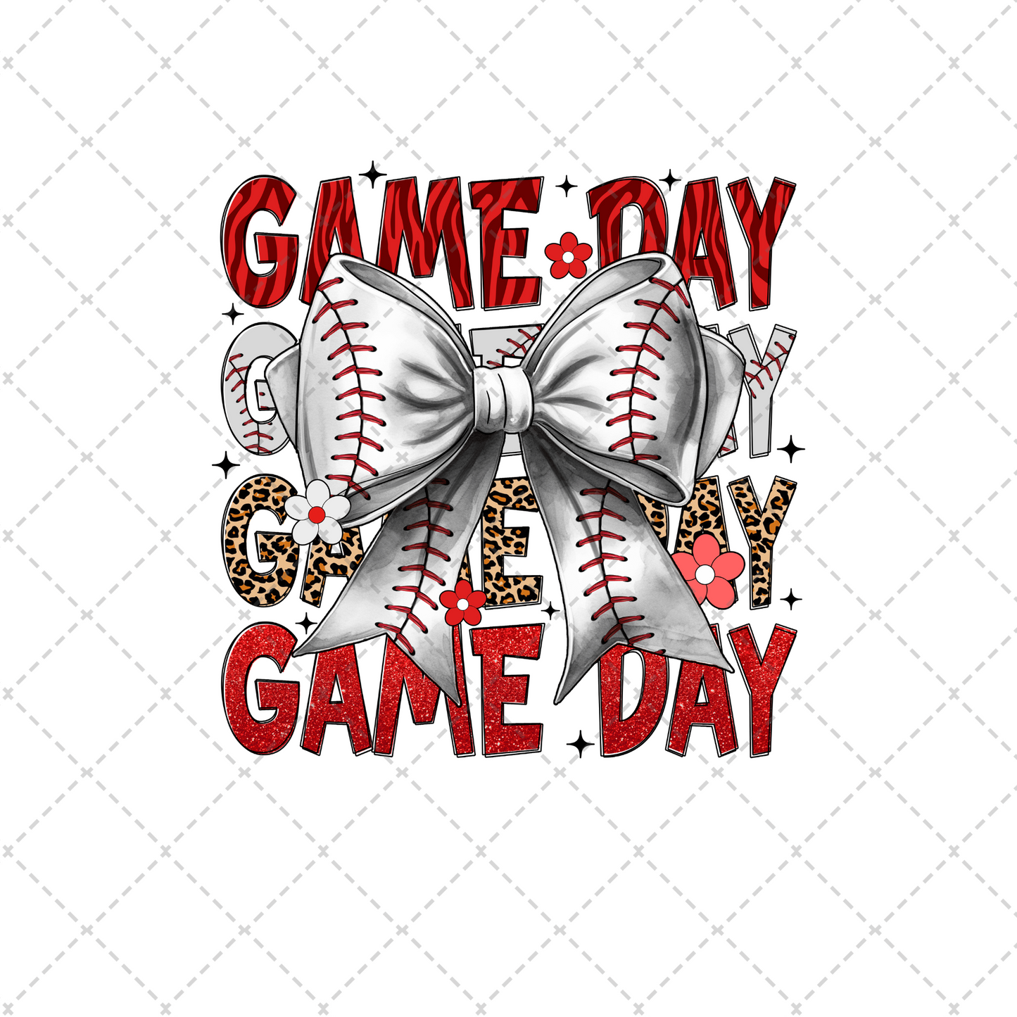 GameDay Baseball Coquette Transfer