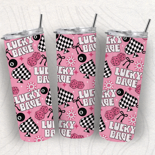 Lucky Babe Tumbler Wrap Transfer