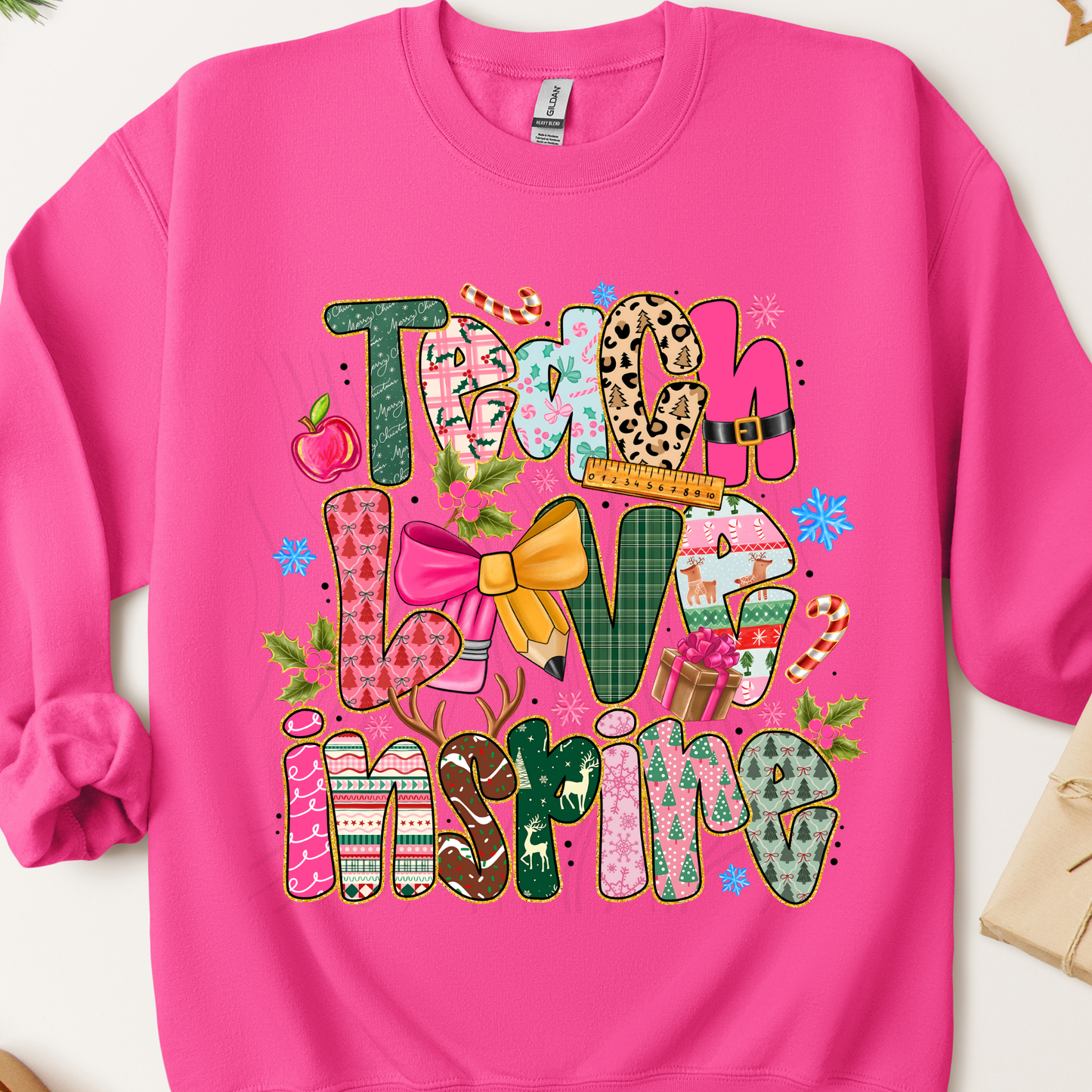 Teach Love Inspire Christmas Transfer**SOLD SEPARATLEY**